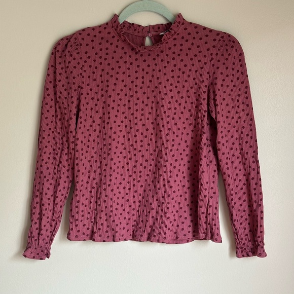 Mayoral Polka Dot Print Long- Sleeved Top Girls Size 12 Purple Red Fall Tops - Picture 2 of 8